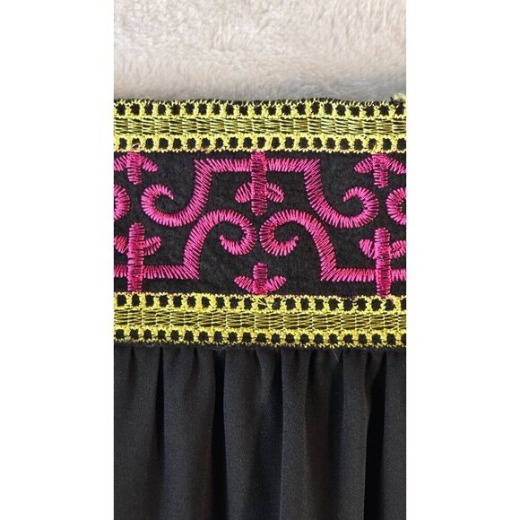 Black Evening Maxi Skirt by Dina Be XS Embellished Waist Band Moroccan Boho Gold - Picture 3 of 12
